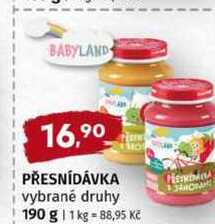 BABYLAND PŘESNÍDÁVKA vybrané druhy 190 g
