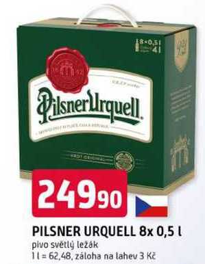 Pilsner Urquell Pivo ležák světlý 8 x 0,5l 