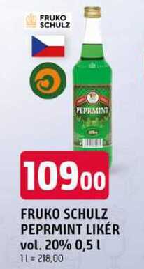 FRUKO SCHULZ PEPRMINT LIKÉR vol. 20% 0,5 l
