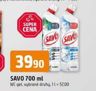 SAVO WC gel, vybrané druhy 700ML