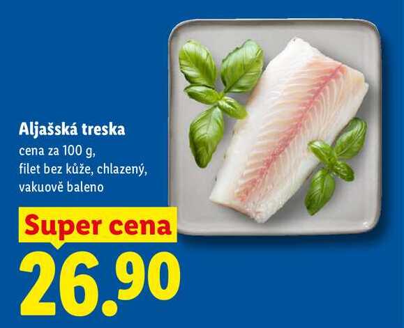 Aljašská treska, cena za 100 g