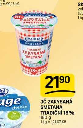 JČ ZAKYSANÁ SMETANA TRADIČNÍ 18% 180 g 