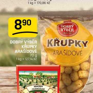 DOBRÝ VÝBĚR KŘUPKY ARAŠÍDOVÉ 70 g