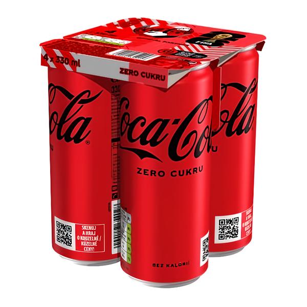 Coca-Cola zero multipack, plech 4x330ml