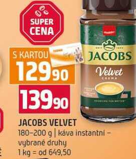 JACOBS VELVET 180-200 g káva instantní vybrané druhy 