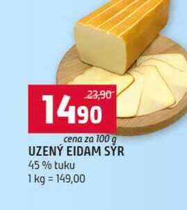 UZENÝ EIDAM SYR 45% tuku 100g