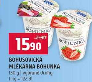 BOHUŠOVICKÁ MLÉKÁRNA BOHUNKA 130 g vybrané druhy