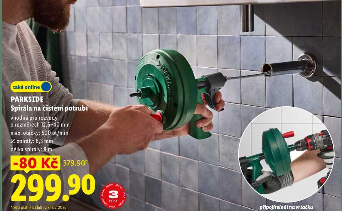 PARKSIDE Spirála na čištění potrubí
