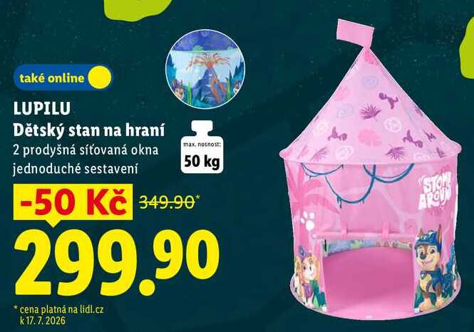LUPILU Dětský stan na hraní 