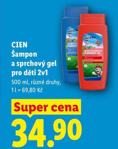 CIEN Šampon a sprchový gel pro děti 2v1, 500 ml
