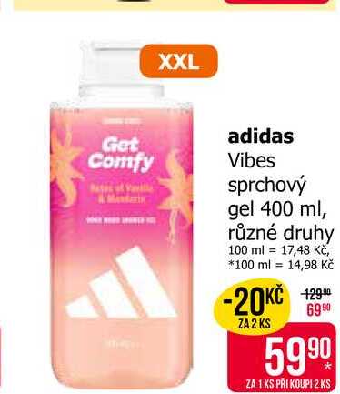 adidas Vibes sprchový gel 400 ml, různé druhy 