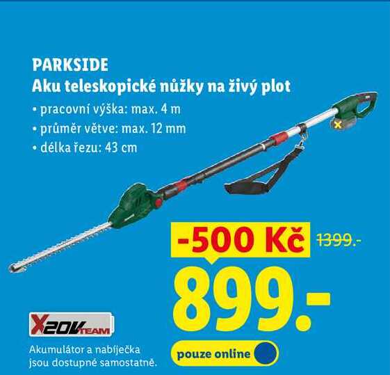 PARKSIDE Aku teleskopické nůžky na živý plot