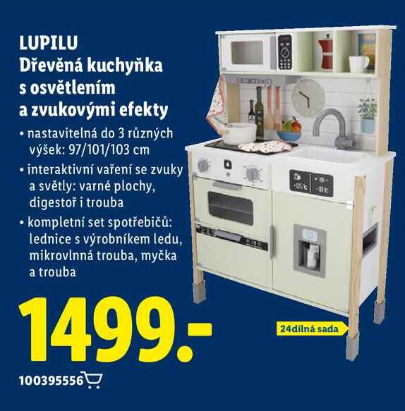 LUPILU Dřevěná kuchyňka s osvětlením a zvukovými efekty