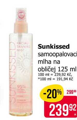 Sunkissed samoopalovaci mlha na obličej 125 ml