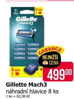 Gillette Mach3 náhradní hlavice 8 ks  