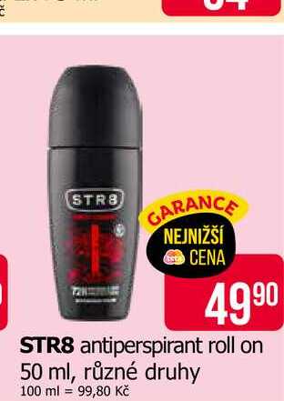 STR8 antiperspirant roll on 50 ml, různé druhy