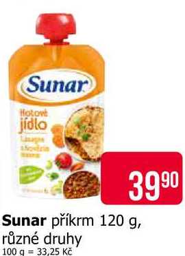 Sunar příkrm 120 g, různé druhy
