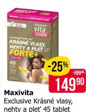 Maxivita Exclusive Krásné vlasy, nehty a pleť 45 tablet 