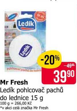 Mr Fresh Ledík pohlcovač pachů do lednice 15 g