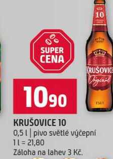KRUŠOVICE Original 0,5l pivo světlé výčepní