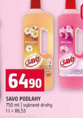 SAVO PODLAHY 750 ml vybrané druhy