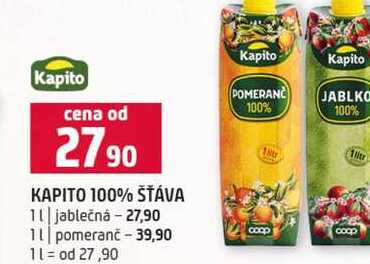 KAPITO 100% ŠŤÁVA 1l jablečná 1l pomeranč