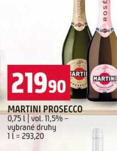 MARTINI PROSECCO 0,75l vol. 11,5% vybrané druhy