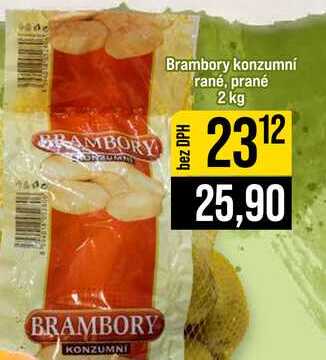 Brambory konzumní rané, prané 2 kg