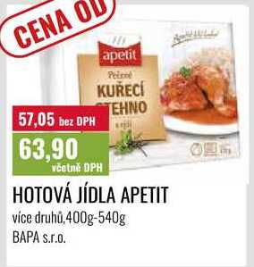 HOTOVÁ JÍDLA APETIT 400g-540g