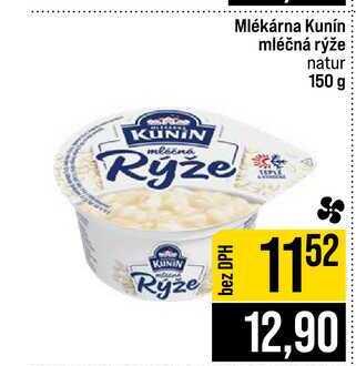 Mlékárna Kunín mléčná rýže natur 150 g