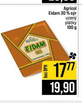 Agricol Eidam 30% sýr uzený plátky 100 g