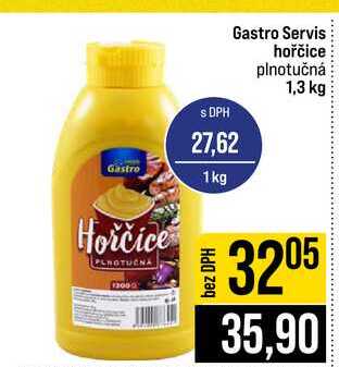 Gastro Servis hořčice plnotučná 1,3 kg