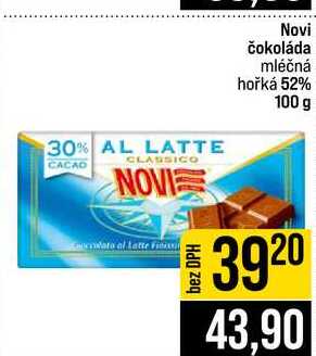 Novi čokoláda mléčná hořká 52% 100 g