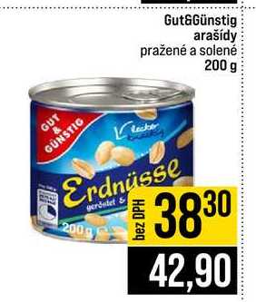 Gut&Günstig arašídy pražené a solené 200 g 