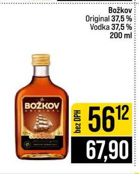 Božkov Original 37,5% Vodka 37,5% 200 ml
