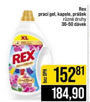 Rex prací gel, kapsle, prášek různé druhy 36-50 dávek