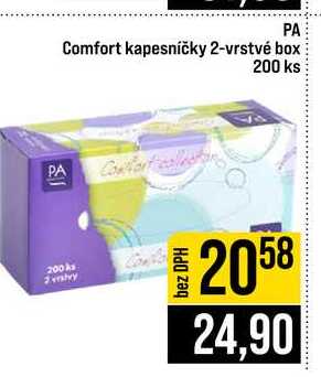 PA Comfort kapesníčky 2-vrstvé box 200 ks 