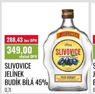 SLIVOVICE JELÍNEK BUDÍK BÍLÁ 45% 0,7l