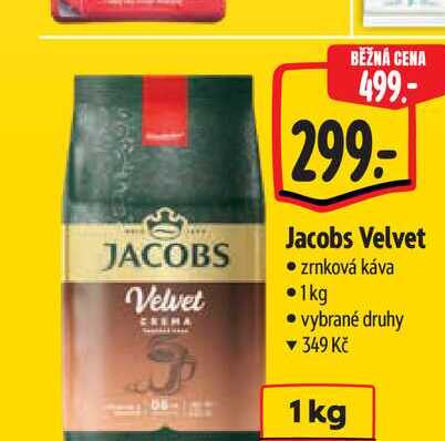   Jacobs Velvet  zrnková káva 1kg  