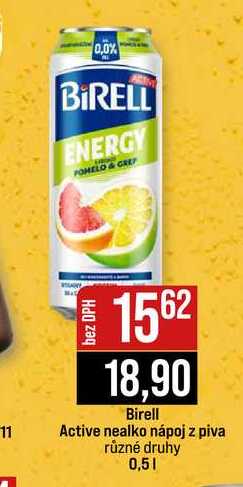 Birell Active nealko nápoj z piva různé druhy 0,5l