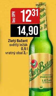 Zlatý Bažant světlý ležák 0,5l