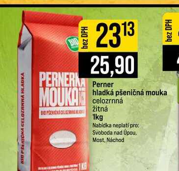 Perner hladká pšeničná mouka celozrnná žitná 1kg