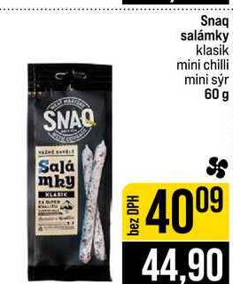 Snaq salámky klasik mini chilli mini sýr 60 g 