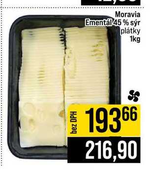 Moravia Ementál 45% sýr plátky 1kg
