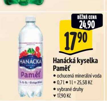 Hanácká kyselka Paměť 0,7 l