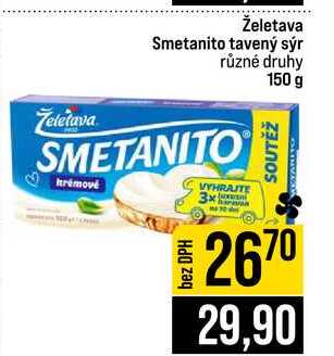 Želetava Smetanito tavený sýr různé druhy 150 g