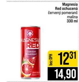 Magnesia Red ochucená červený pomeranč malina 330 ml