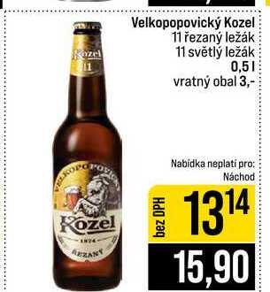 Velkopopovický Kozel 11 řezaný ležák 11 světlý ležák 0,5l