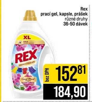 Rex prací gel, kapsle, prášek různé druhy 36-50 dávek 
