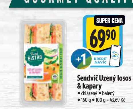 Sendvič Uzený losos & kapary 160 g